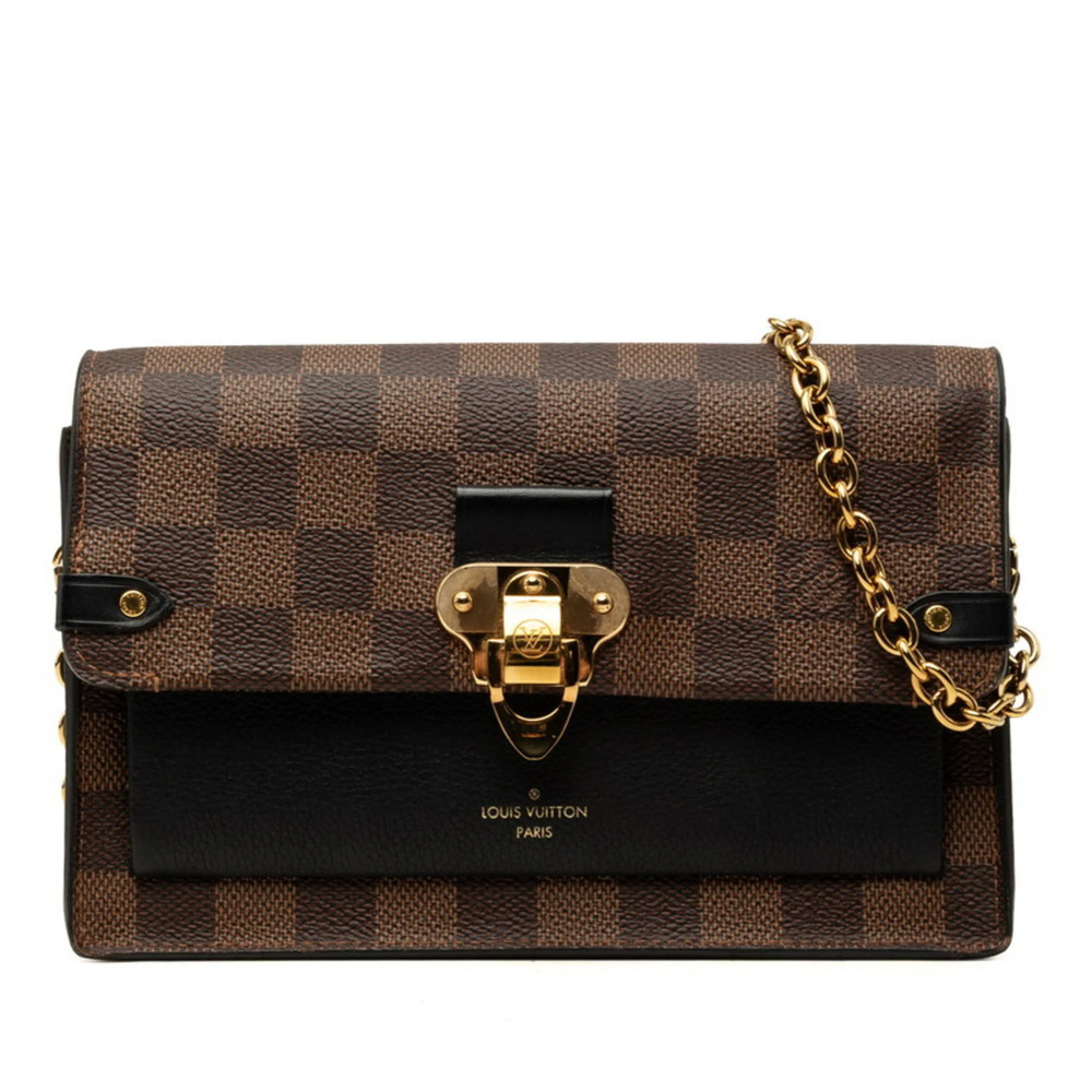 Louis Vuitton Damier Portefeuille Vavin Crossbody Chain Shoulder Bag N60221 B...